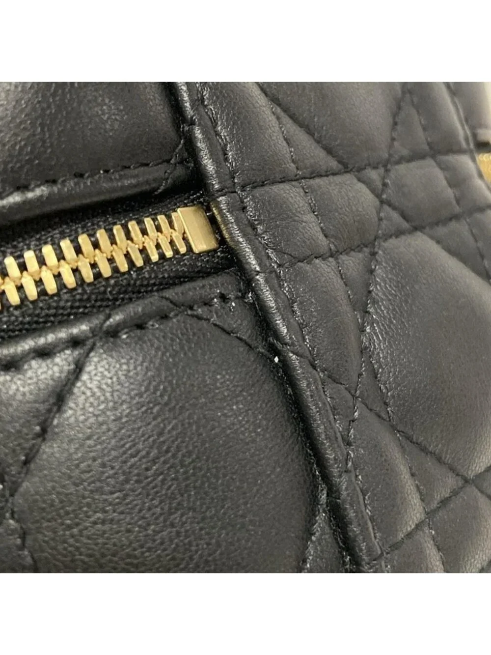 Dior Vanity Cannage Stitch Black Mini Bag Leather